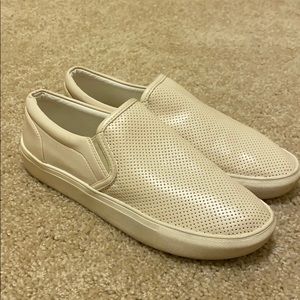 White slide on shoes